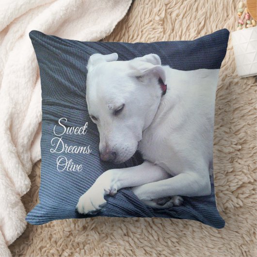 スウィートドリームキュートホワイトラブラドールリトリエバーミックスドッグ クッション (ブランケット)