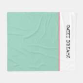 スウィートドリームスティール（緑がかった色）グリーンアンドピンク フリースブランケット (正面(横))