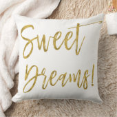 スウィートドリームス金ゴールドタイポグラフィインスピレーションワード クッション (ブランケット)