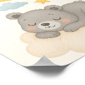 スウィートドリームス ぬいぐるみウォールアートセット – 月、クマ ポスター (角)