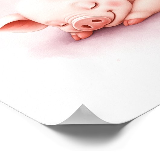 スウィートドリームス ねぶり豚 赤ちゃん壁画 ポスター (角)