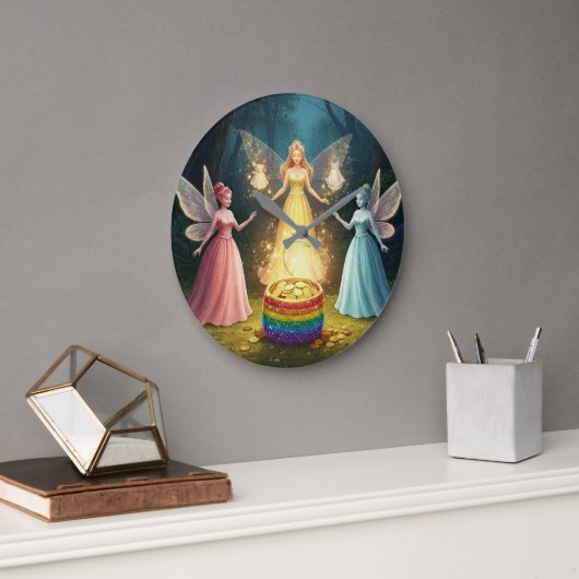 スウィートドリームス フェアリー ブライズシャワー ラージ壁時計 (オフィス)