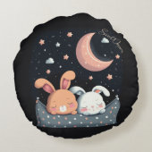 スウィートドリームズキュートデザインうさぎ ラウンドクッション (裏面)