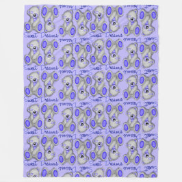 スウィートドリームテディウルトラマリン フリースブランケット