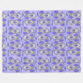 スウィートドリームテディウルトラマリン フリースブランケット (正面(横))