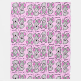 スウィートドリームテディコットンキャンディ フリースブランケット