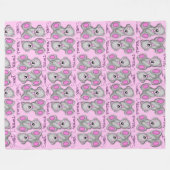 スウィートドリームテディコットンキャンディ フリースブランケット (正面(横))