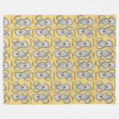 スウィートドリームテディバフイエロー フリースブランケット (正面(横))