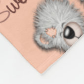 スウィートドリームテディピーチイエロー フリースブランケット (角)