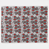 スウィートドリームテディブリリアントルビー フリースブランケット (正面(横))