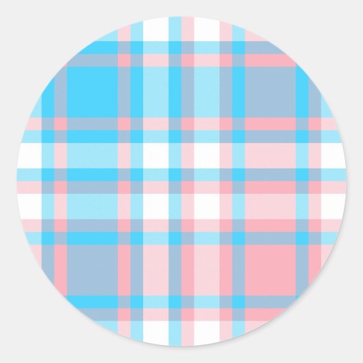 スウィートドリームプレイドステッカー ラウンドシール (正面)