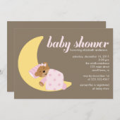 スウィートドリームラララビーガールベビーシャワー 招待状 (正面/裏面)