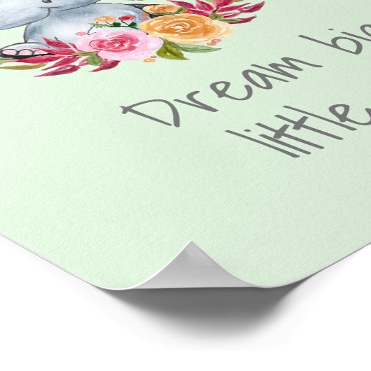 スウィートドリーム ビッグ ウォーターカラー ベビールーム ポスター (角)