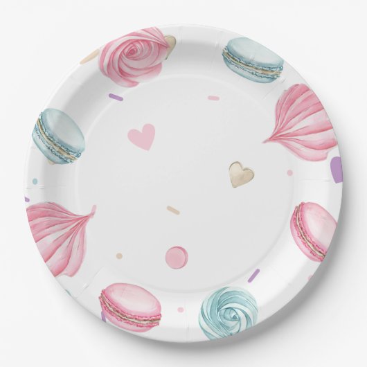 スウィートドーナツかわいいカラフル ペーパープレート (正面)