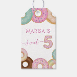 スウィートドーナツバースデー | カラフルキッズパーティー - ギフトタグ