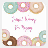 スウィートドーナツ誕生日 | キッカラフルトパーティー- スクエアシール (正面)