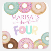 スウィートドーナツ誕生日 | キッカラフルトパーティー- スクエアシール (正面)