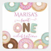 スウィートドーナツ誕生日 | キッカラフルトパーティー- スクエアシール (正面)