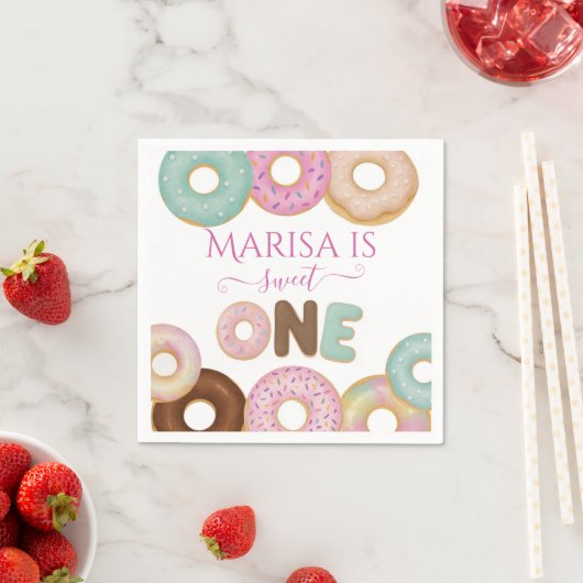 スウィートドーナツ誕生日 | キッカラフルトパーティー- スタンダードカクテルナプキン (インサイチュ)