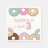 スウィートドーナツ誕生日 | キッカラフルトパーティー- スタンダードカクテルナプキン (正面)