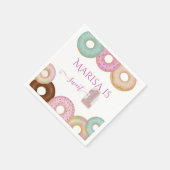 スウィートドーナツ誕生日 | キッカラフルトパーティー- スタンダードカクテルナプキン (角)