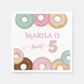 スウィートドーナツ誕生日 | キッカラフルトパーティー- スタンダードカクテルナプキン (正面)