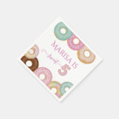 スウィートドーナツ誕生日 | キッカラフルトパーティー- スタンダードカクテルナプキン (角)