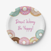 スウィートドーナツ誕生日 | キッカラフルトパーティー- ペーパープレート (正面)