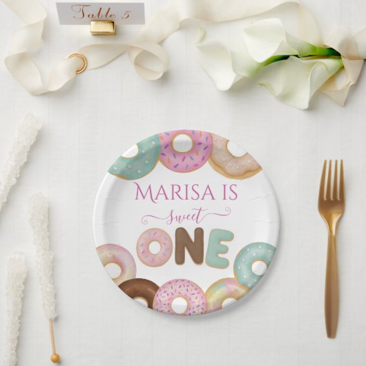 スウィートドーナツ誕生日 | キッカラフルトパーティー- ペーパープレート (ウェディング)