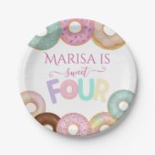 スウィートドーナツ誕生日 | キッカラフルトパーティー- ペーパープレート (正面)