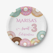 スウィートドーナツ誕生日 | キッカラフルトパーティー- ペーパープレート (正面)