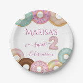 スウィートドーナツ誕生日 | キッカラフルトパーティー- ペーパープレート (正面)
