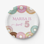 スウィートドーナツ誕生日 | キッカラフルトパーティー- ペーパープレート (正面)