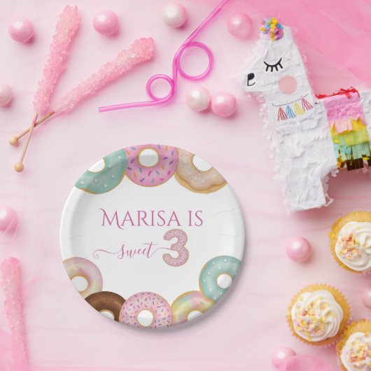 スウィートドーナツ誕生日 | キッカラフルトパーティー- ペーパープレート (パーティー)