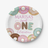 スウィートドーナツ誕生日 | キッカラフルトパーティー- ペーパープレート (正面)