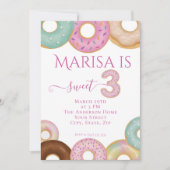 スウィートドーナツ誕生日 | キッカラフルトパーティー- 招待状 (正面)