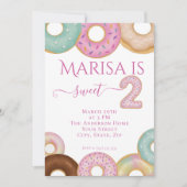 スウィートドーナツ誕生日 | キッカラフルトパーティー- 招待状 (正面)