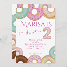 スウィートドーナツ誕生日 | キッカラフルトパーティー- 招待状