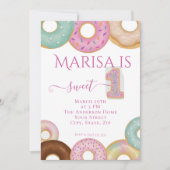 スウィートドーナツ誕生日 | キッカラフルトパーティー- 招待状 (正面)