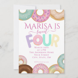 スウィートドーナツ誕生日 | キッカラフルトパーティー- 招待状