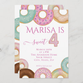 スウィートドーナツ誕生日 | キッカラフルトパーティー- 招待状