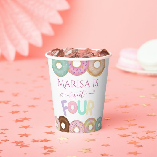 スウィートドーナツ誕生日 | キッカラフルトパーティー- 紙コップ (インサイチュ)