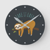 スウィートナッピングスロース"テイクイット簡単" ラウンド壁時計 (正面)