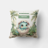 スウィートハッチングスーンベビー恐竜パーソナライズされた クッション (裏面)