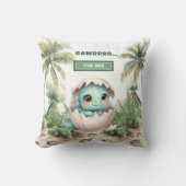 スウィートハッチングスーンベビー恐竜パーソナライズされた クッション (正面)