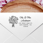 スウィートハンドドローフローラブーケ差出人住所 セルフインキングスタンプ