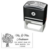 スウィートハンドドローフローラブーケ差出人住所 セルフインキングスタンプ (インサイチュ)