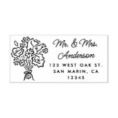 スウィートハンドドローフローラブーケ差出人住所 セルフインキングスタンプ (デザイン)