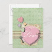 スウィートハートガールベビーシャワー招待状文房具 インビテーションポストカード (正面/裏面)