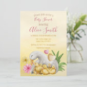 スウィートハートグリーンイエローママ＆ベイビーシャワー 招待状 (スタンド正面)